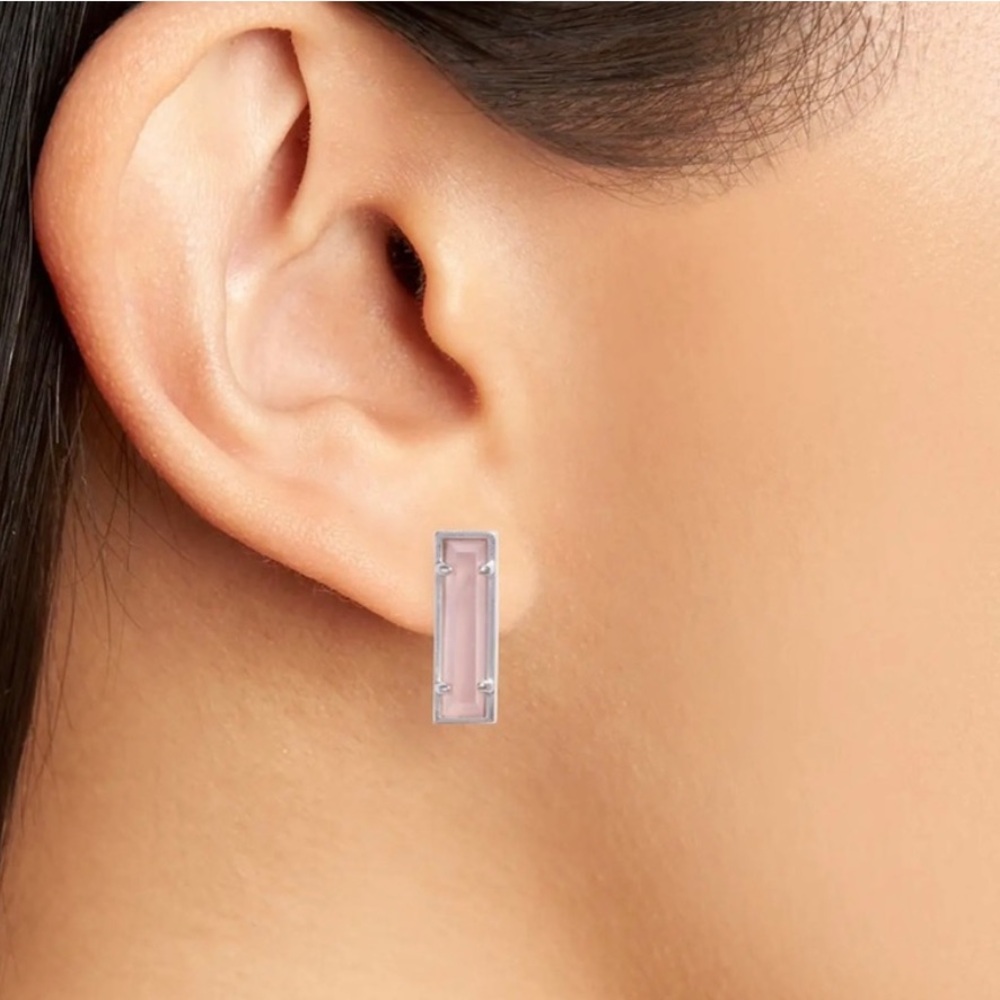 Kendra Scott Silver Lady Rectangular Stud Earring… - image 1